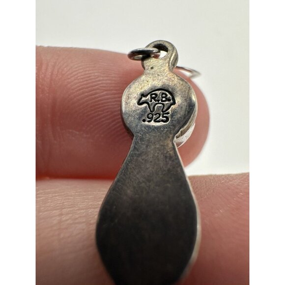 Running Bear Shop Native American 925 Sterling Silver Turquoise Feather Earrings - Picture 5 of 6